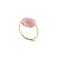 Bague Friandise en or jaune & Quartz - Rose