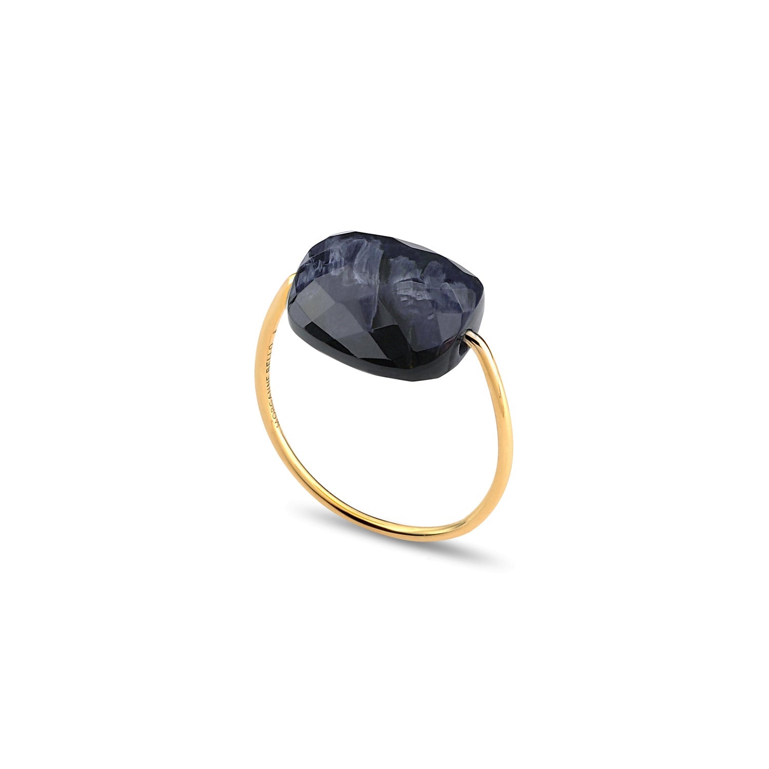 Bague Friandise en or jaune & Pietersite - Bleu Foncé