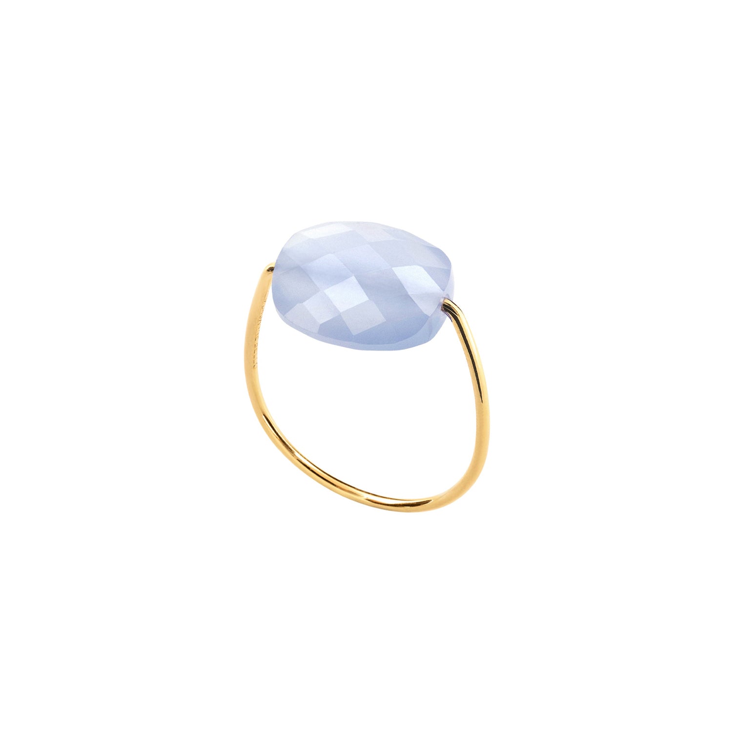 Bague Friandise en or jaune & Agate - Bleu