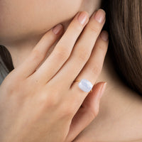 Bague Friandise en or jaune & Agate - Bleu