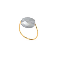Bague Friandise en or jaune & Pierre de lune - Gris