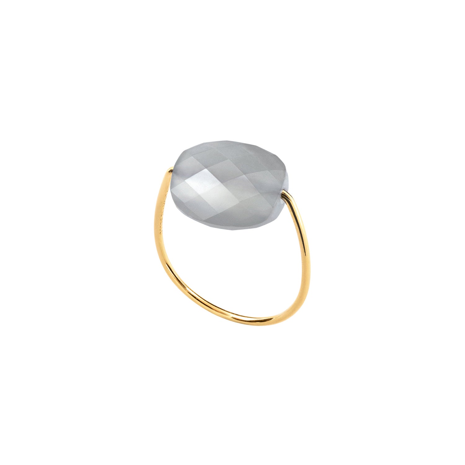 Bague Friandise en or jaune & Pierre de lune - Gris