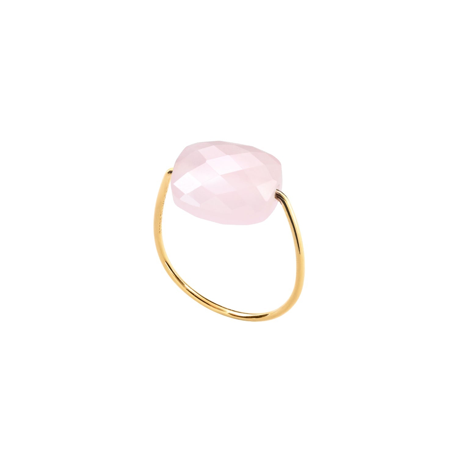 Bague Friandise en or jaune & Quartz - Rose
