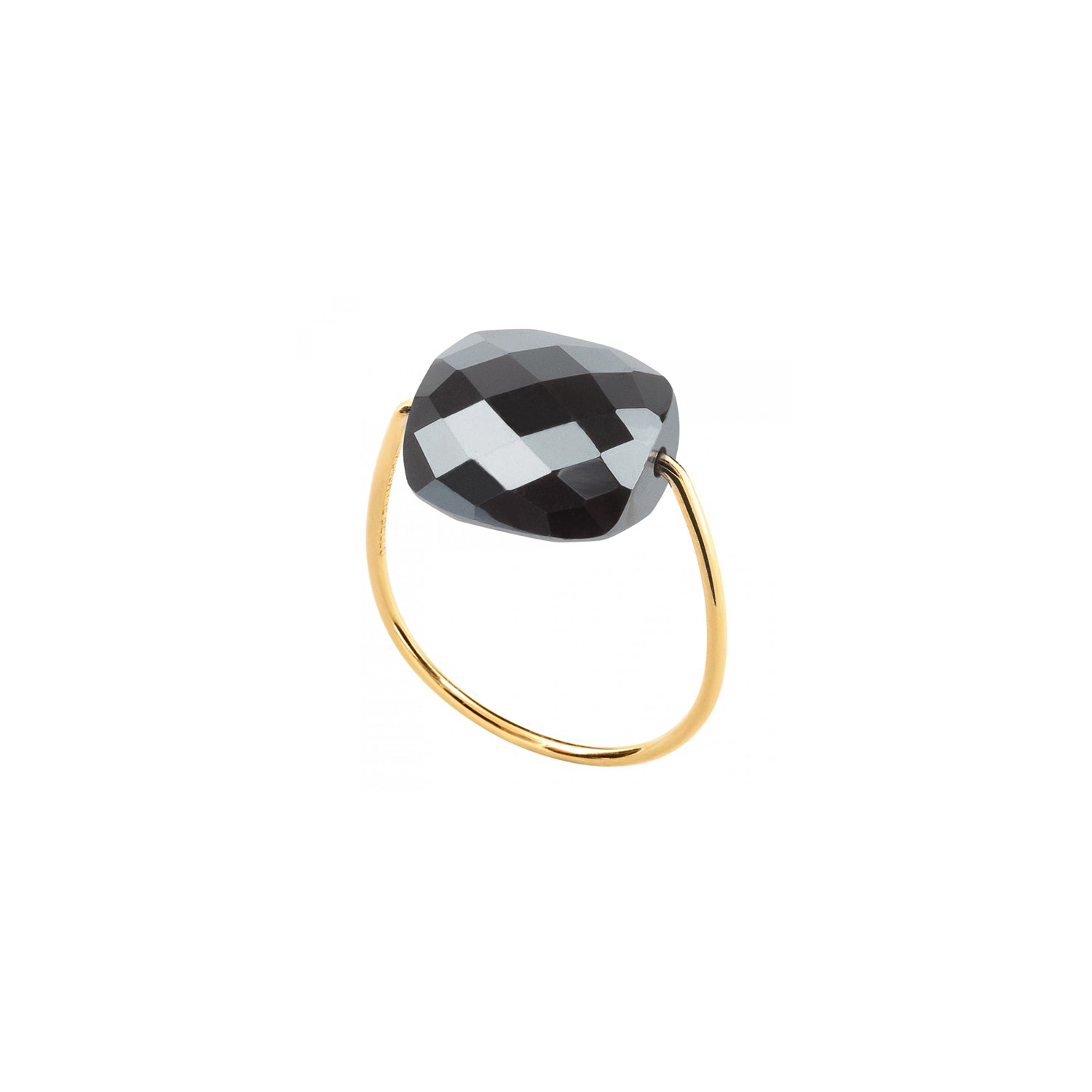 Bague Friandise en or jaune & Hématite - Métal Argenté