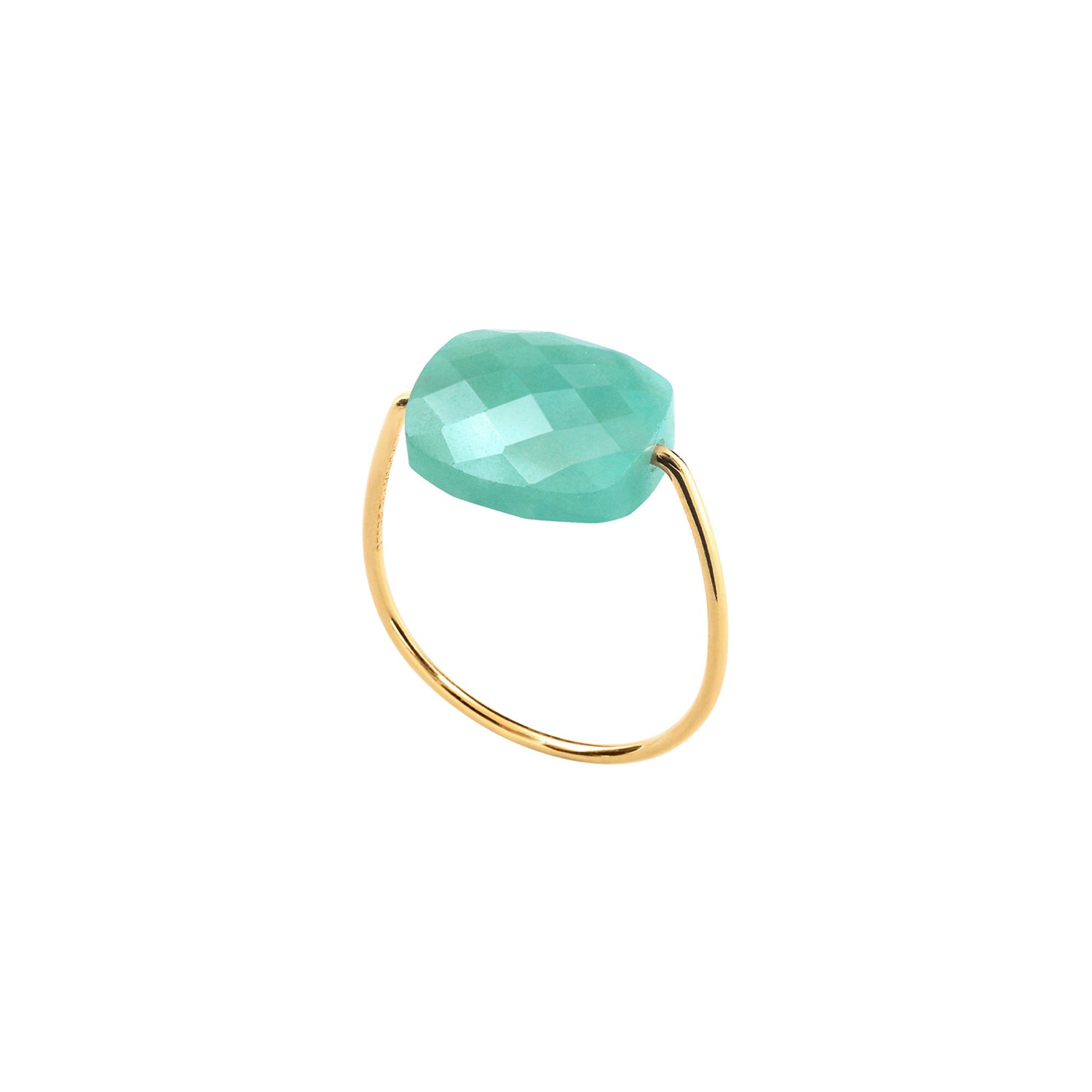 Bague Friandise en or jaune & Amazonite - Verte