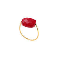 Bague Friandise en or jaune & Quartz - Rouge