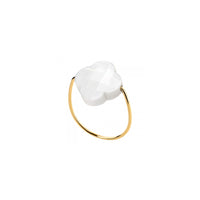 Bague Friandise en or jaune & Agate - Blanc