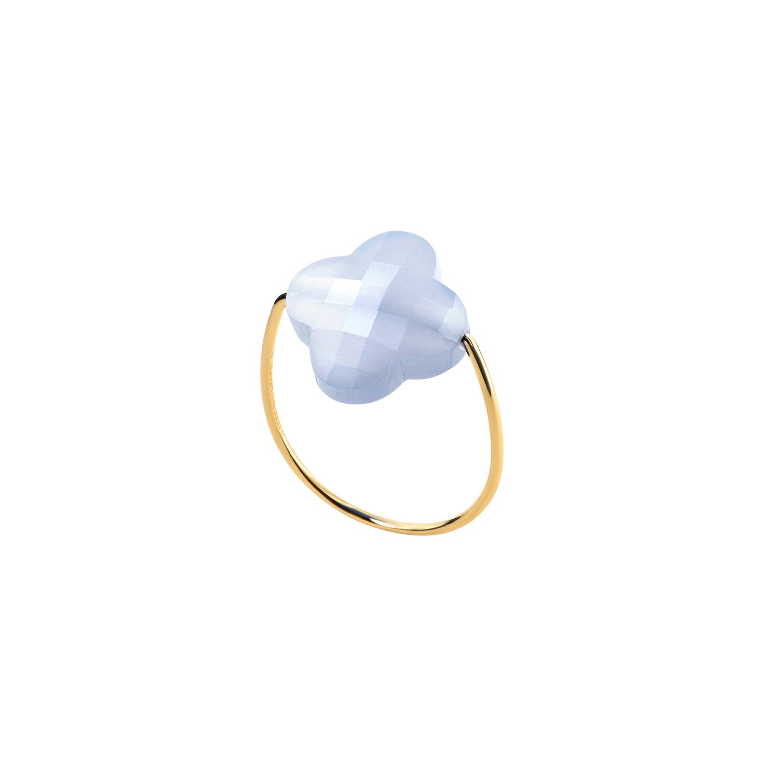 Bague Friandise en or jaune & Agate - Bleu
