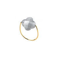 Bague Friandise en or jaune & Pierre de lune - Gris
