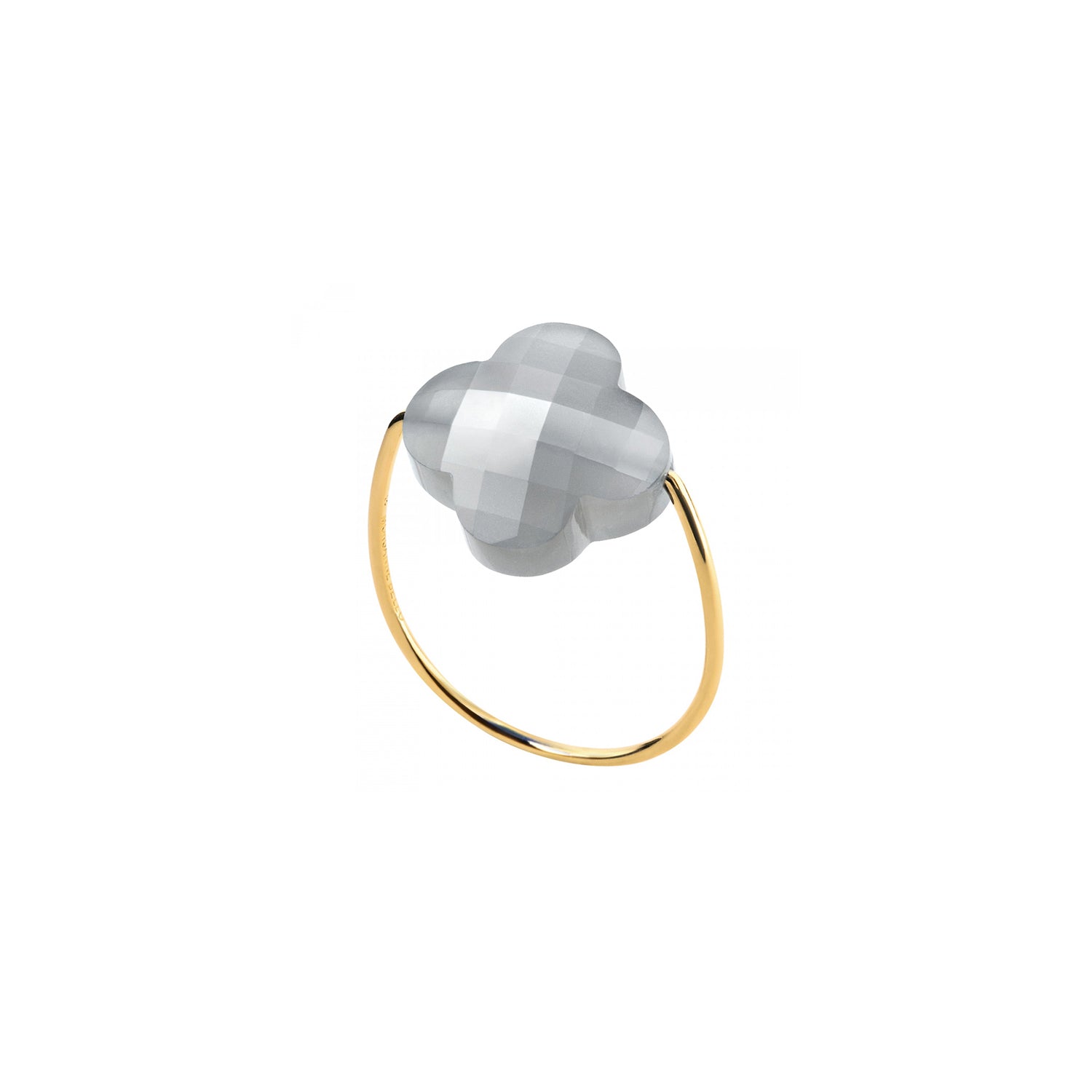 Bague Friandise en or jaune & Pierre de lune - Gris