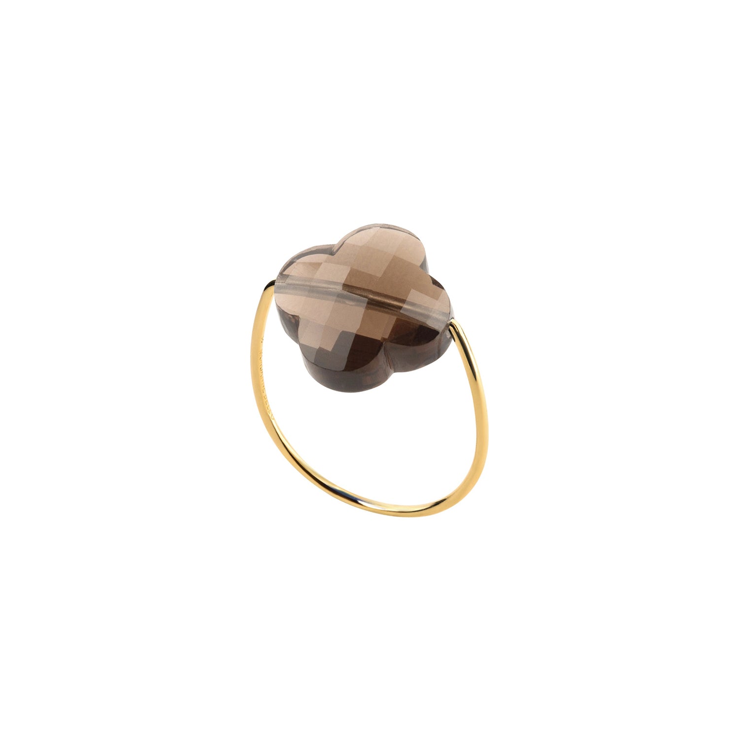 Bague Friandise en or jaune & Quartz - Marron