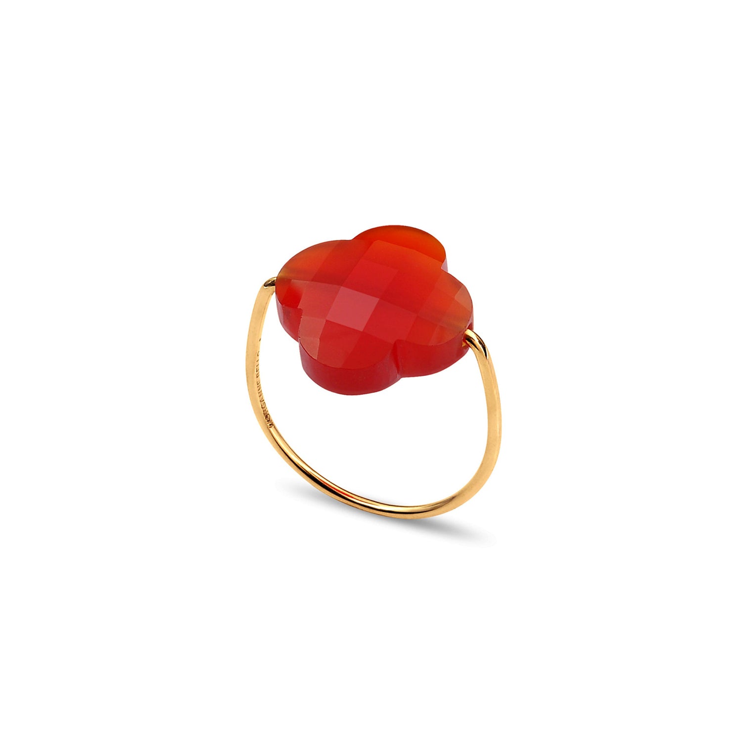 Bague Friandise en or jaune & Cornaline - Orange