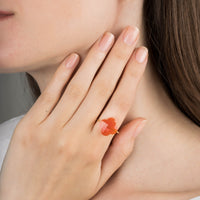Bague Friandise en or jaune & Cornaline - Orange