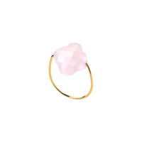 Bague Friandise en or jaune & Quartz - Rose Clair