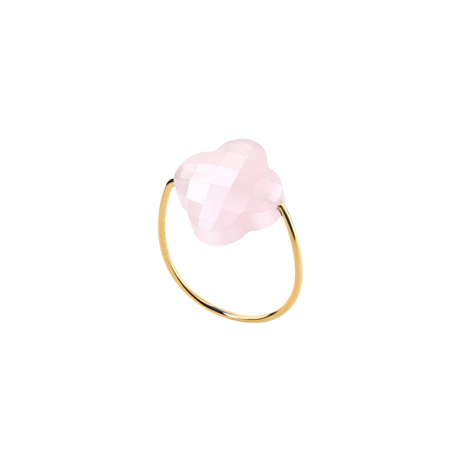 Bague Friandise en or jaune & Quartz - Rose Clair