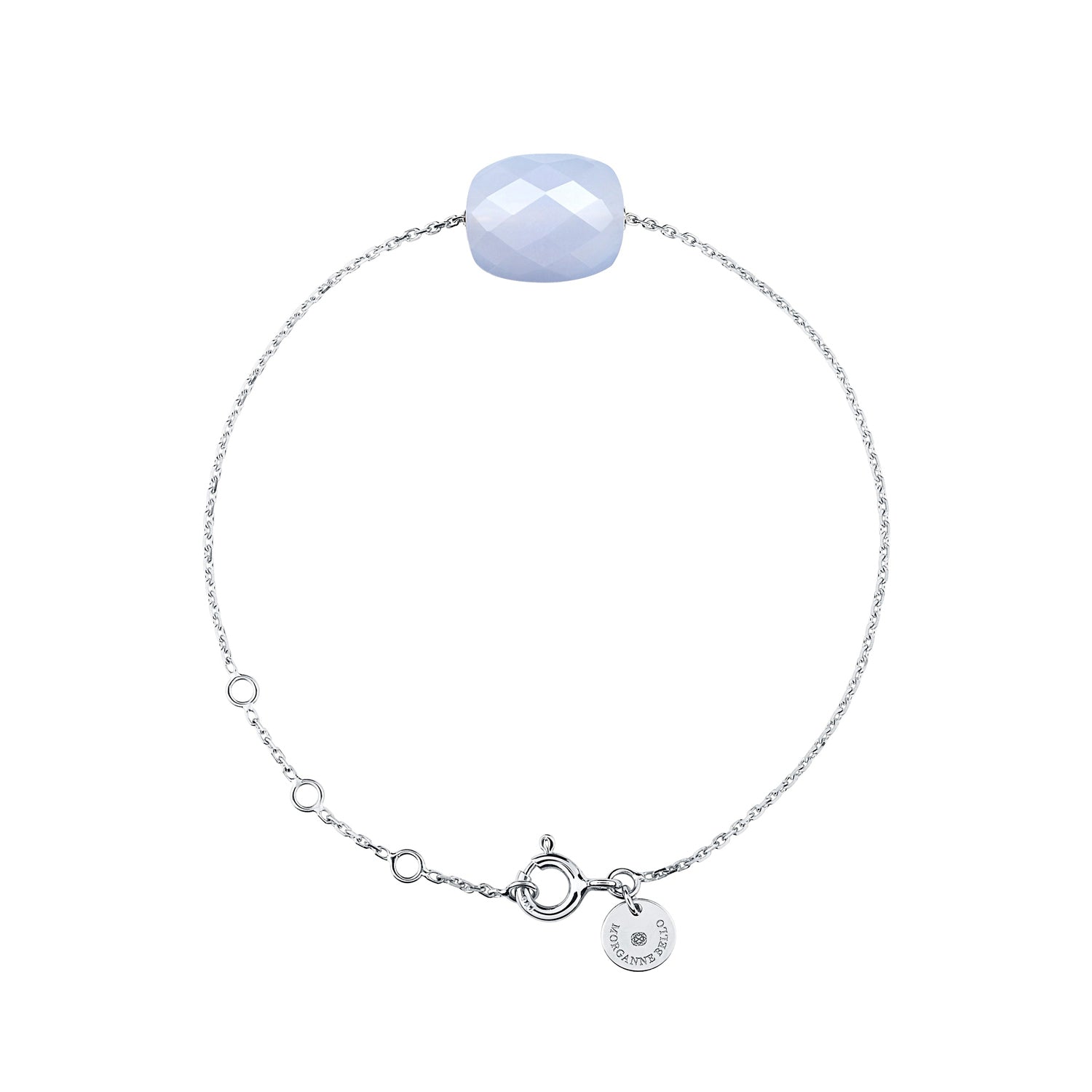 White Gold & Agate Friandise Bracelet - Blue