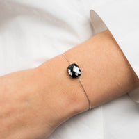 Bracelet Friandise en or blanc & Hématite - Noir Métal Argenté