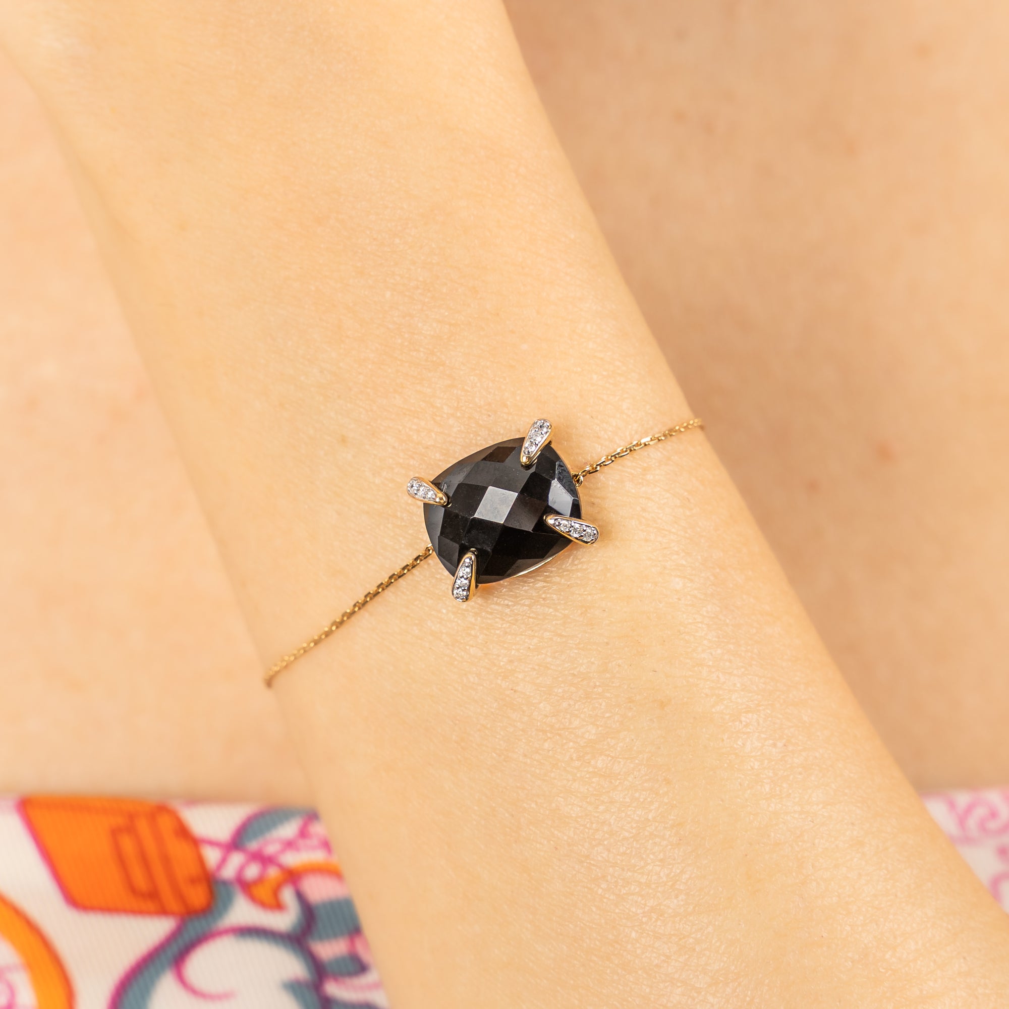 Bracelet Friandise Diamant en or jaune & Onyx et Diamant - Noir & Blanc