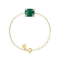 Bracelet Friandise Diamant en or jaune & Agate et Diamant - Vert & Blanc