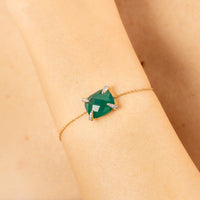 Bracelet Friandise Diamant en or jaune & Agate et Diamant - Vert & Blanc