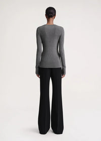 Pull côtelé en maille - Gun Metal