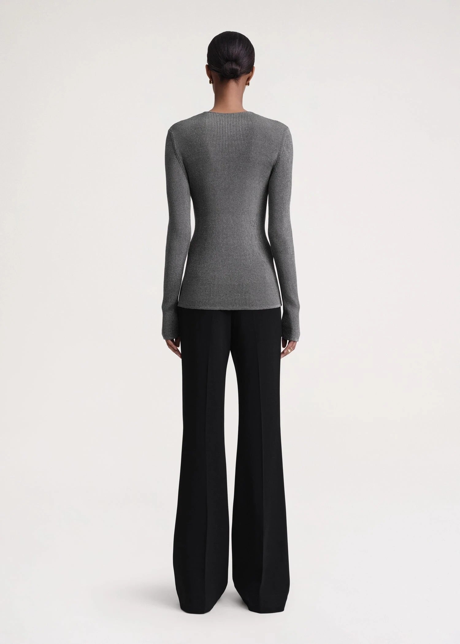 Pull côtelé en maille - Gun Metal