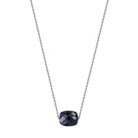 Collier Friandise en or blanc & Pietersite - Bleu Foncé