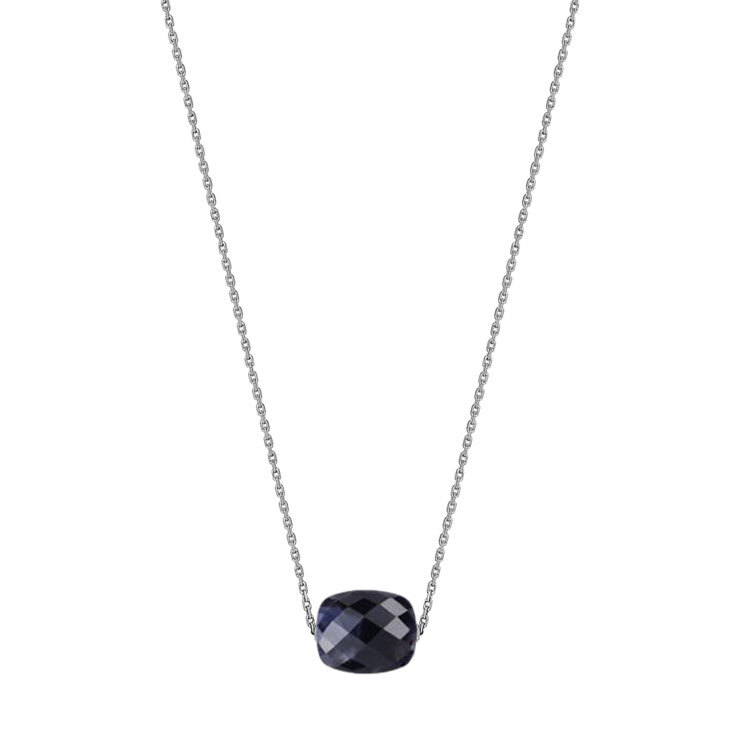 Collier Friandise en or blanc & Pietersite - Bleu Foncé