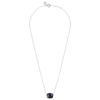 Collier Friandise en or blanc & Pietersite - Bleu Foncé