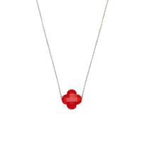 Collier Friandise en or blanc & Cornaline - Orange