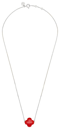 Collier Friandise en or blanc & Cornaline - Orange