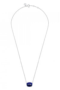 Collier Friandise en or blanc & Lapis Lazuli - Bleu Foncé