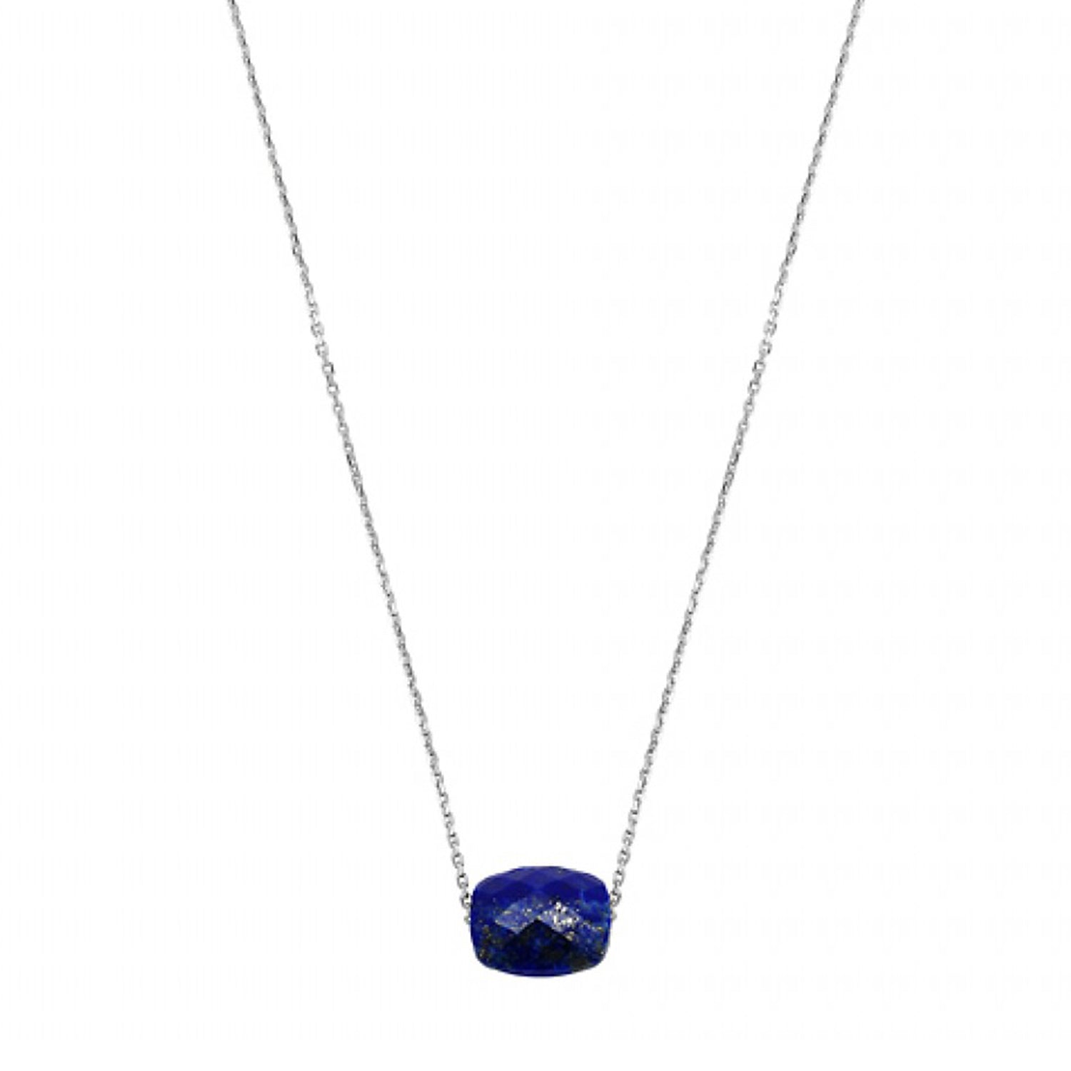 Collier Friandise en or blanc & Lapis Lazuli - Bleu Foncé