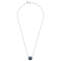 Collier Friandise en or blanc & Hématite - Noir Métal Argenté