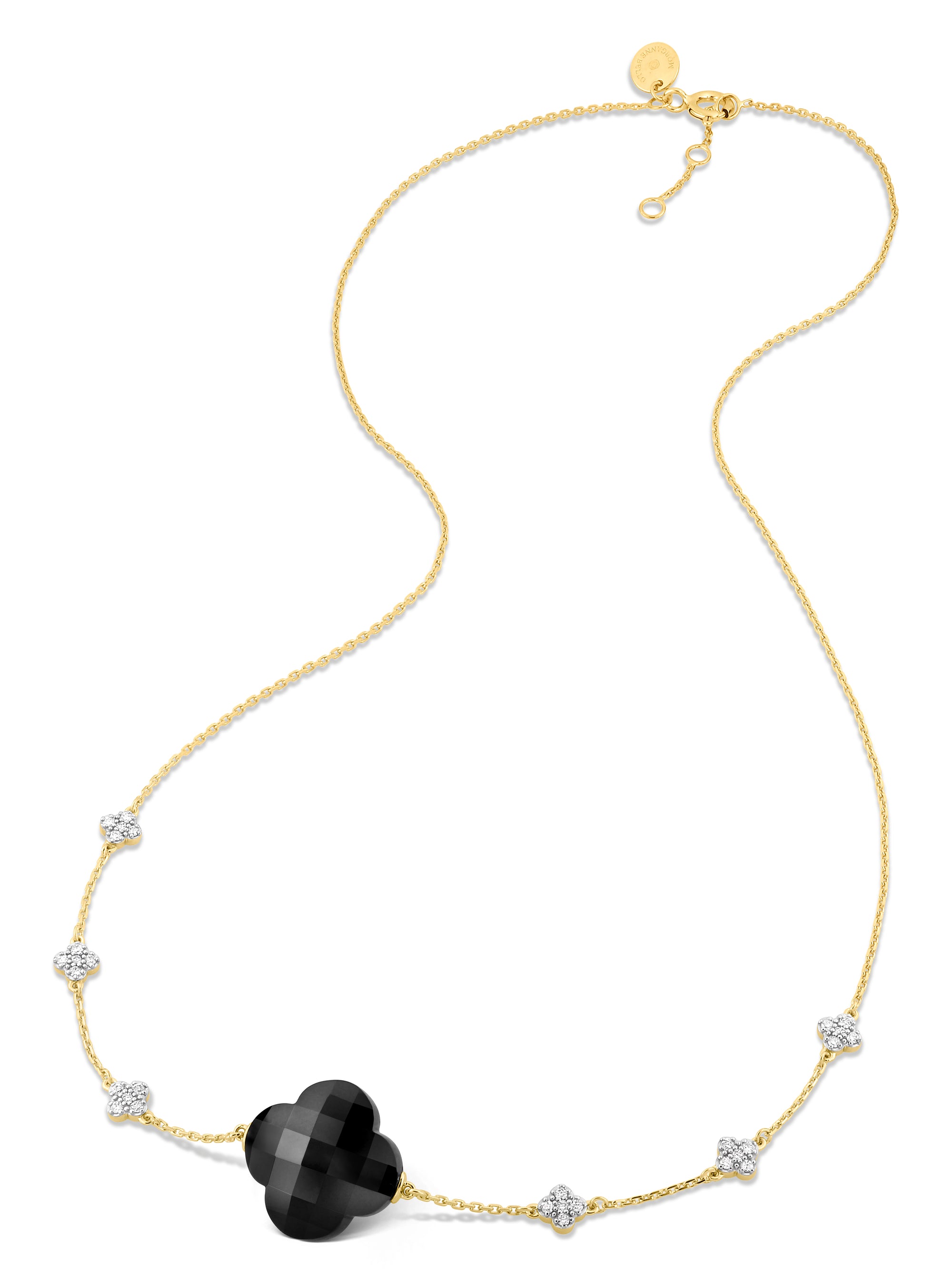 Collier Friandise Diamant en or jaune & Onyx et Diamant - Noir & Blanc