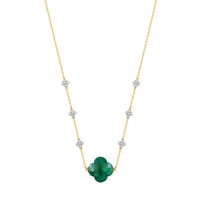 Collier Friandise Diamant en or jaune & Agate et Diamant - Vert & Blanc