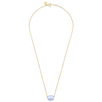 Collier Friandise en or jaune & Calcedoine - Bleu
