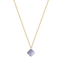 Collier Friandise en or jaune & Agate - Bleu