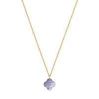 Yellow Gold & Agate Friandise Necklace - Blue