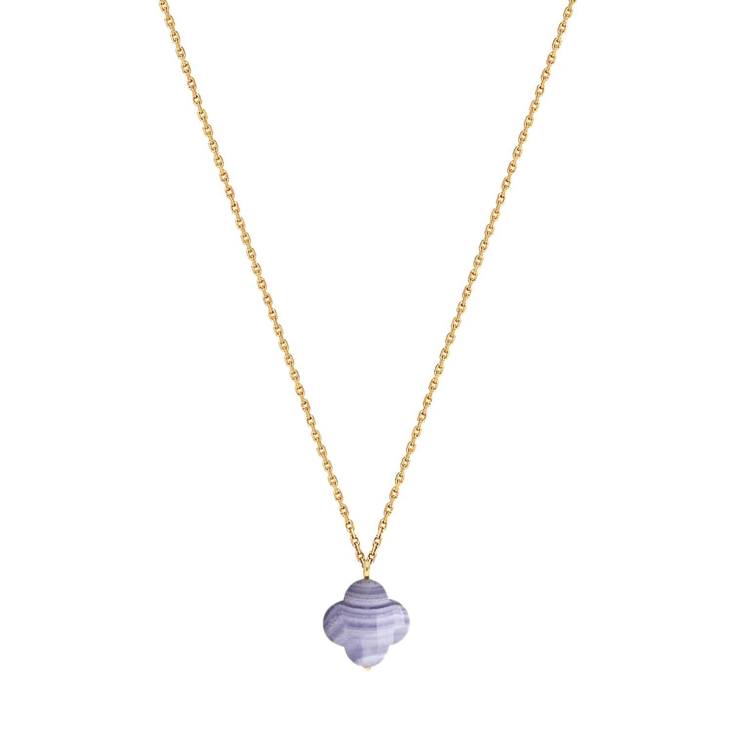 Yellow Gold & Agate Friandise Necklace - Blue