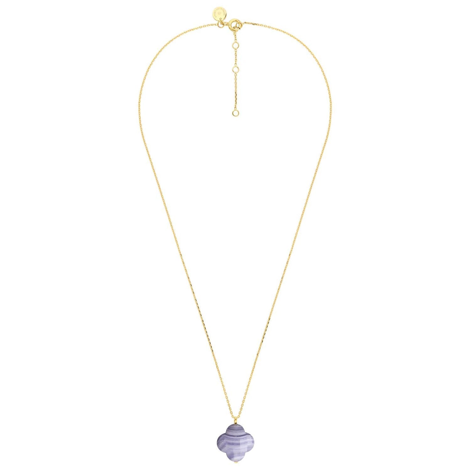 Collier Friandise en or jaune & Agate - Bleu
