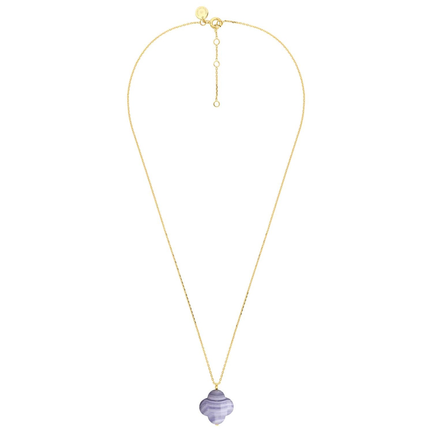 Yellow Gold & Agate Friandise Necklace - Blue