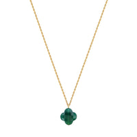 Collier Friandise en or jaune & Agate - Verte
