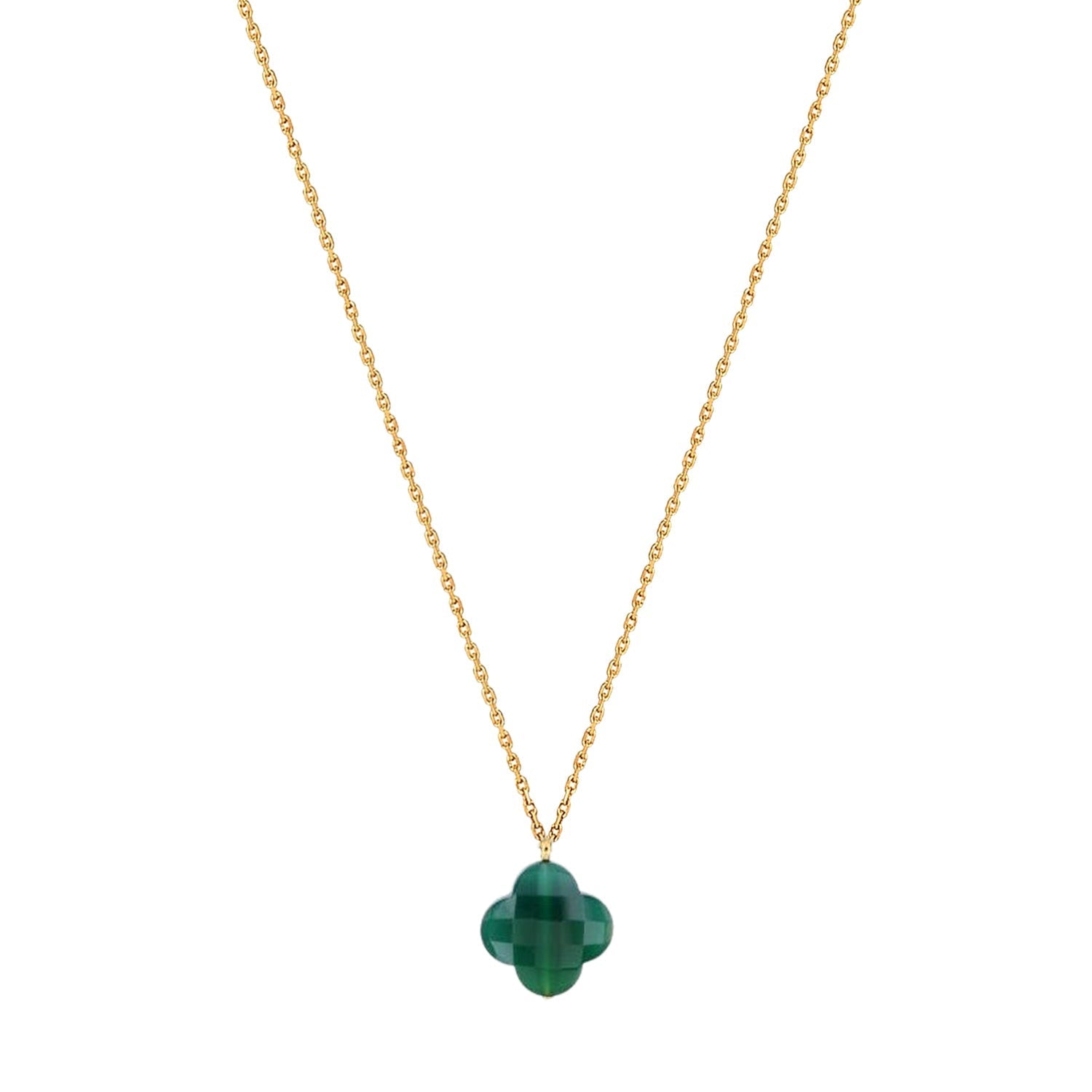 Collier Friandise en or jaune & Agate - Verte