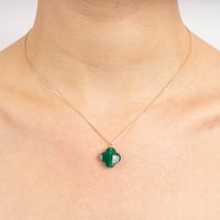 Collier Friandise en or jaune & Agate - Verte