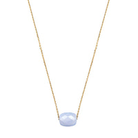 Collier Friandise en or jaune & Calcedoine - Bleu