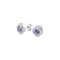 Boucles d'oreilles Jardin Precieux en or blanc & Tanzanite et Diamant - Bleu & Blanc