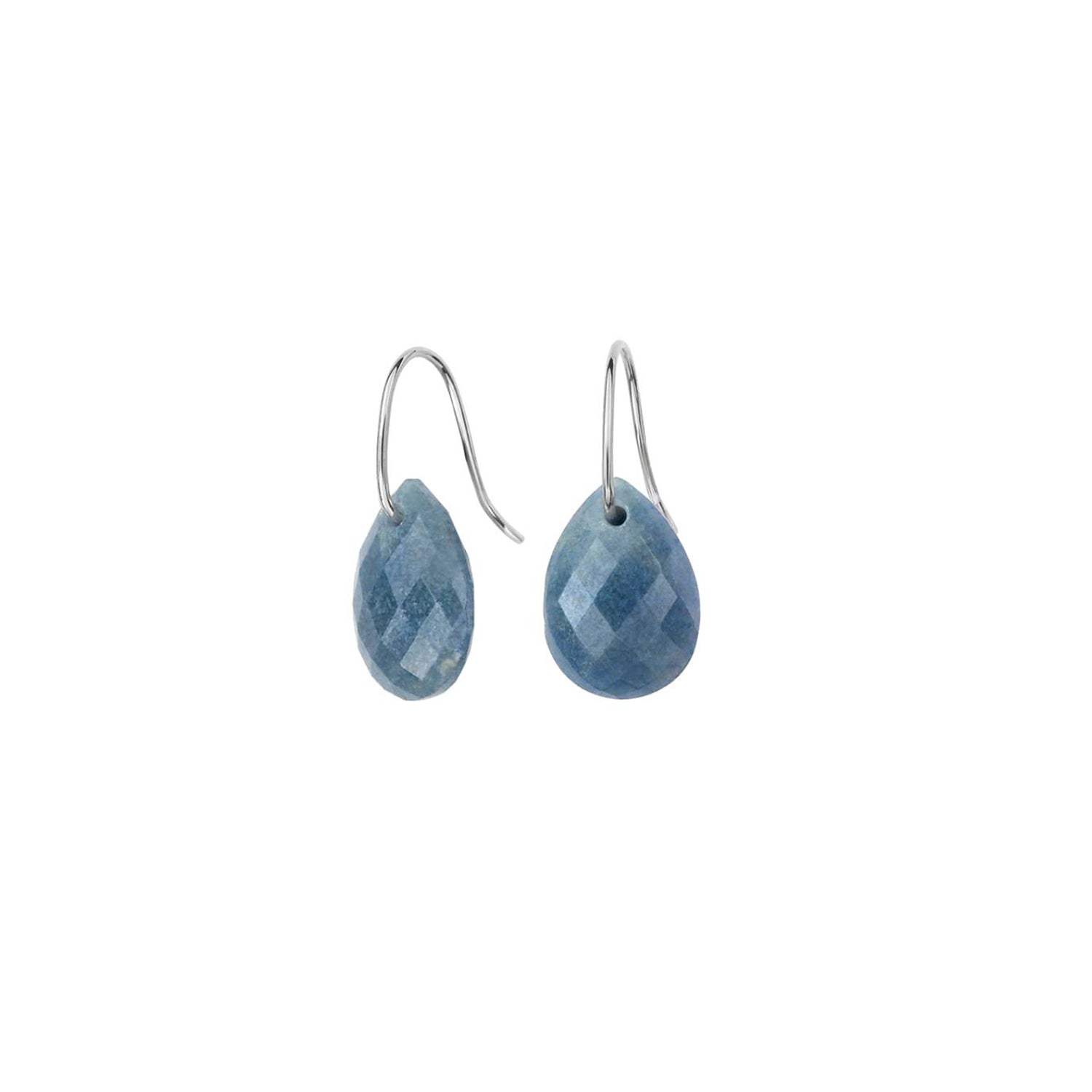 Boucles d'oreilles Friandise en or blanc & Quartz - Bleu