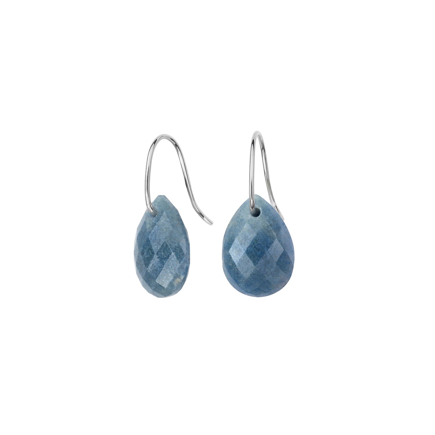 Boucles d'oreilles Friandise en or blanc & Quartz - Bleu