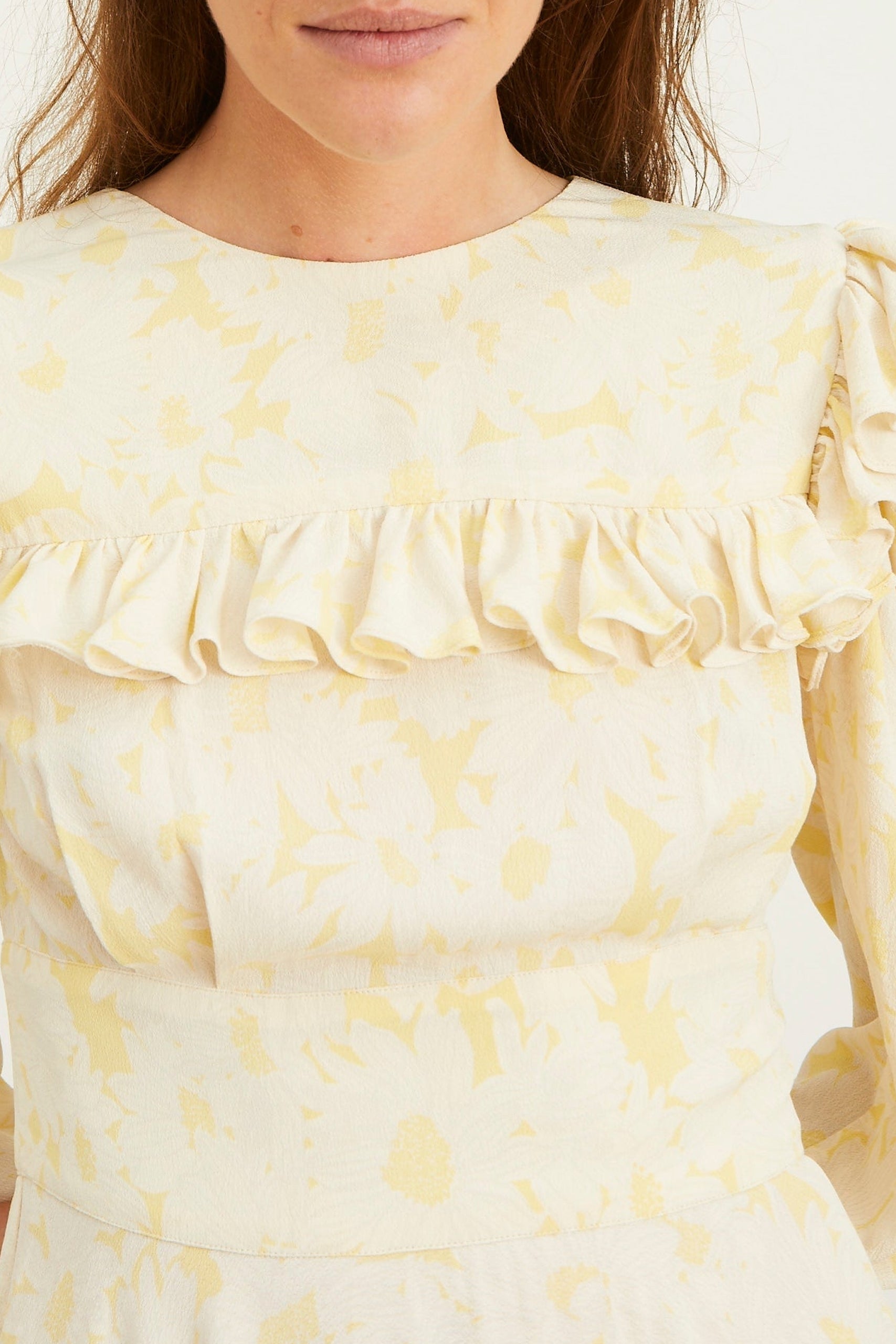 Robe Mina à manches longues - Yellow